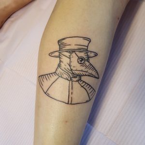 Masken Tattoo Holzschnitt-Stil