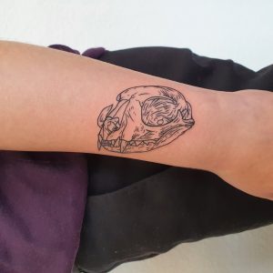 Skull Tattoo Etching Style