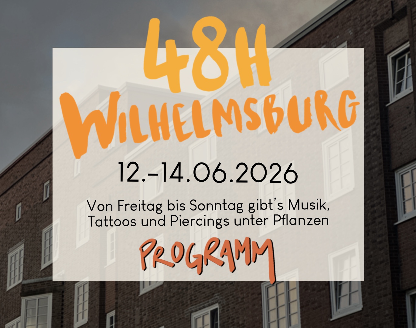 Vom 12.-14.06.2026 ist wieder 48h Wilhelmsburg und wir sind dabei!
